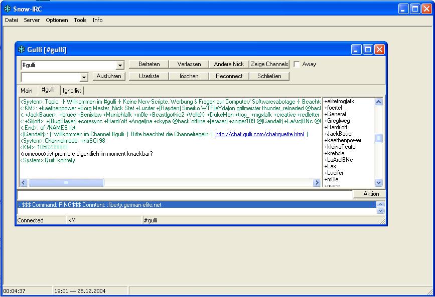 Snow-IRC Screenshot